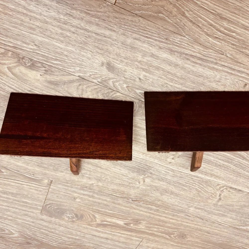 Vintage Set of 3 Wooden Wall Display Shelve